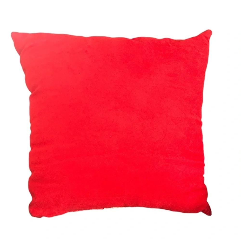 🔵 SALE 3/$25 LOVE YOU TO THE MOON AND BACK EMBROIDERED HEART RED THROW PILLOW